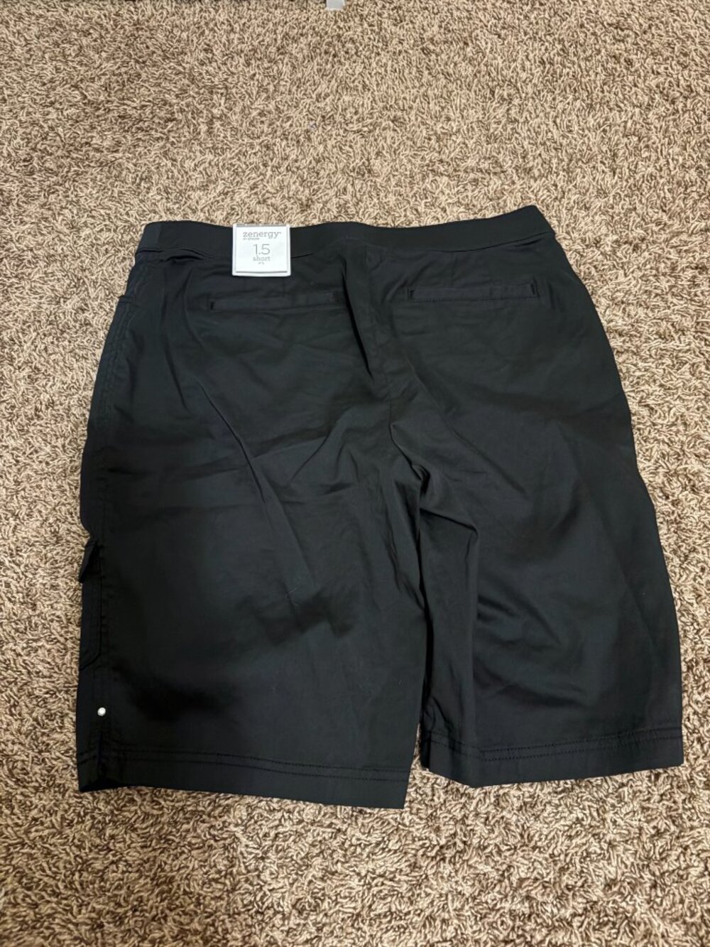 Zenergy By Chico's Chino Shorts Chico's Size 1.5 US Size Medium 10 Black NEW Zip - Picture 2 of 3